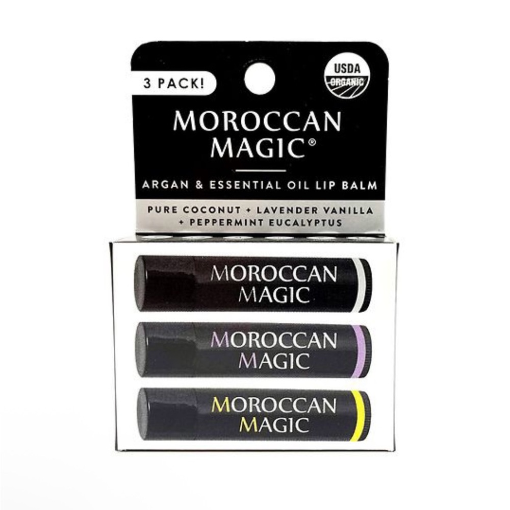 Moroccan Magic | Argan & Essential Oil Lip Balm 3-Pack NWT 🏷️